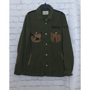 Scotch & Soda My Summer Jacket Men's Large Green Palm Tree Sun Up Shacket